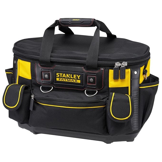 Stanley FMST1-70749 FatMax Borsa Portautensili Semirigida in Nylon 600 Denari con Base Rigida Impermeabile e Tasche Organizzative colore Nero con Dettagli Grigio e Giallo