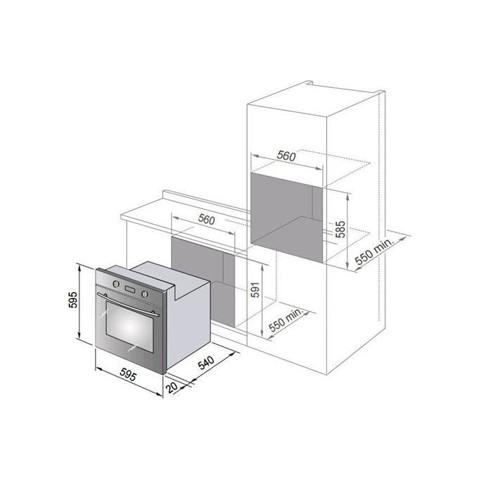 De'Longhi FLM 6L N Forno da incasso Elettrico Multifunzione 65 L Classe A 8 funzioni Pirolisi (60x60x60 cm) colore Nero