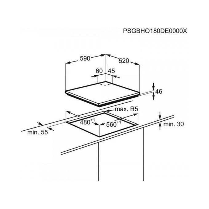 Electrolux KGG643753K Serie 800 Piano cottura Gas 60 cm 4 fuochi FlameLight Hob2Hood StepPower colore Nero