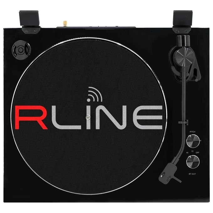 Rline Giradischi BT Nero Lucido 33-45 Giri Braccio in Metallo