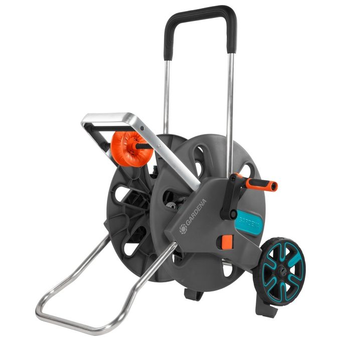 Gardena 18520-20 CleverRoll L Easy Carrello Avvolgitubo Manuale capacita' 100 m colore Nero Blu Arancione