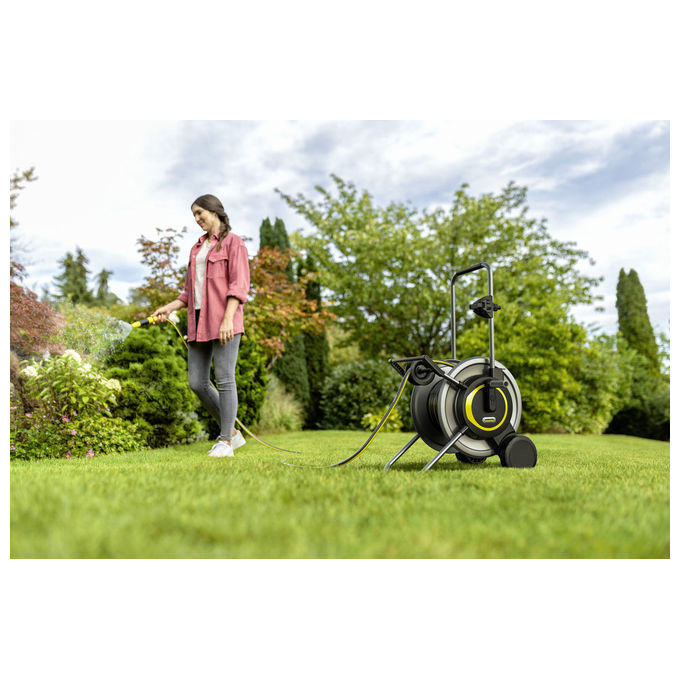 Kärcher 2.645-369.0 HT 6 M Carrello avvolgitubo Manuale con ruote larghezza 47.5 cm profondita' 56.5 cm altezza 89.6 cm peso 2.8 Kg colore Nero Acciaio inox Giallo