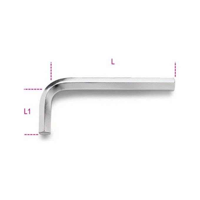 Beta 960035 96 Chiave Maschio Esagonale Brugola Piegata 3.5 mm Acciaio Cromo Vanadio Cromata ISO 2936