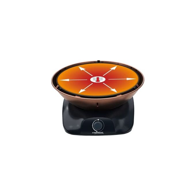 Campingaz 2000038776 360 Grill CV Grill da tavolo 2400 W 1 bruciatore a 360° con accensione Piezoelettrica PushandTurn colore Nero