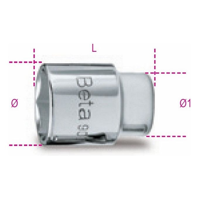 BETA Chiave Bussola Bocca Esagonale Acciaio Cromato - Uni-ISO 2725 din 3124 - 900 1-4 Mm.14
