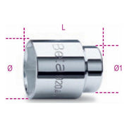 BETA Chiave Bussola Bocca Esagonale Acciaio Cromato - Uni-ISO 3316 din 3123 - 920a mm 27