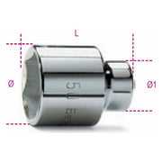 BETA 928A MM.41 Chiave a Bussola Esagonale 41 mm Attacco Quadro Femmina 3-4'' Acciaio Cromato colore Cromato