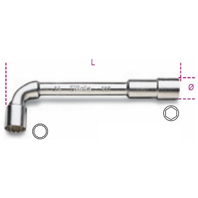 BETA Chiave a pipa Doppie Esagonali-poligonali Acciaio Cromato - 937 mm 11x11