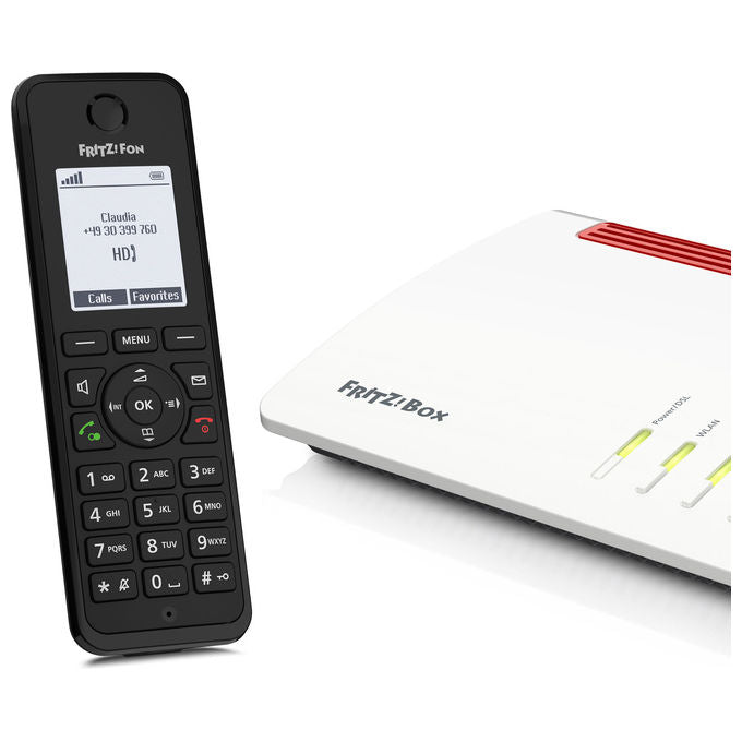 Fritz! fon M3 international, telefono DECT, display monocromatico 1,8 pollici, telefonia HD, vivavoce full duplex, batteria 16 ore, crittografato