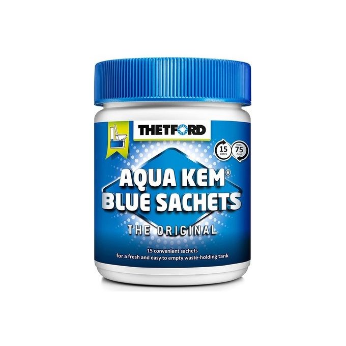 Thetford 202196-0619 Aqua Kem Blue Sachets Bustine Idrosolubili WC Chimico Camper 15 Bustine Acque Nere