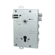 CISA 61968 Revolution Elettroserratura per Porta Blindata con Cilindro Europeo Triplice Scrocco Reversibile 2 Mandate Entrata 64 mm Interasse 85 mm Tensione 12V ca Corrente 3.1A Materiale Acciaio Zincato colore Nero