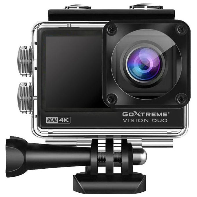 Easypix 20161 GoXtreme Vision Duo Action Camera 4K Ultra HD 170° Wi-Fi Impermeabile 30m Display Touch 2'' e Frontale 1,3'' colore Nero