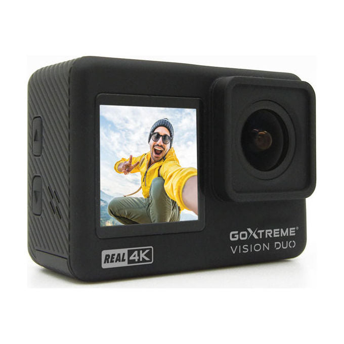 Easypix 20161 GoXtreme Vision Duo Action Camera 4K Ultra HD 170° Wi-Fi Impermeabile 30m Display Touch 2'' e Frontale 1,3'' colore Nero