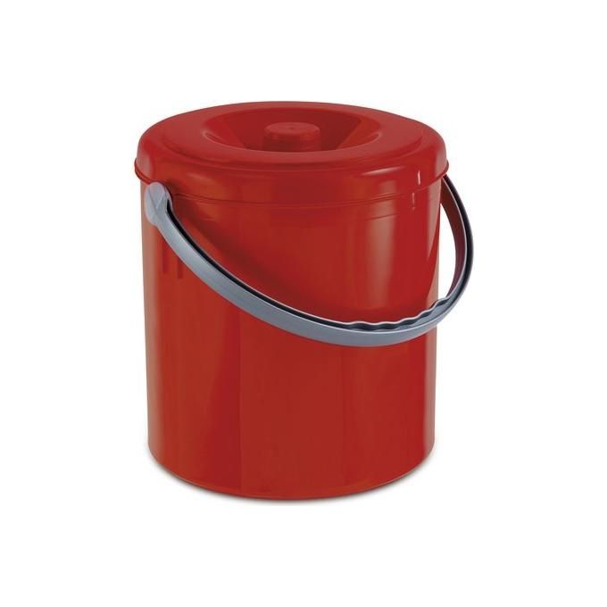 Stefanplast STF871 Eureka Pattumiera Tonda con Coperchio 25 L colore Rosso
