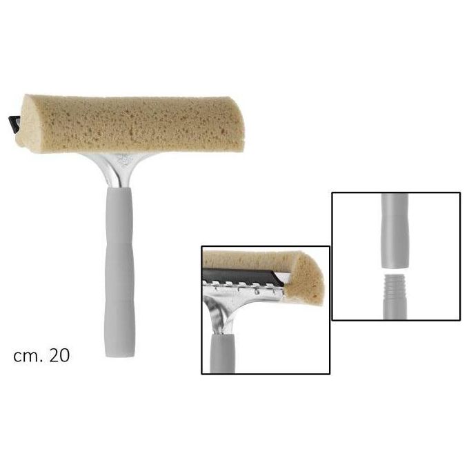 Apex 20632 Lavavetri Squizzo Mini con Spugna e Gomma Struttura in Acciaio Attacco Universale 20 cm
