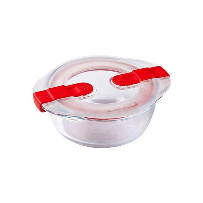 Pyrex 206PH00-7145 Cook and Heat Contenitore per Alimenti Tondo con Coperchio Sfiatavapore 35 cl 14x12x5 cm colore Trasparente
