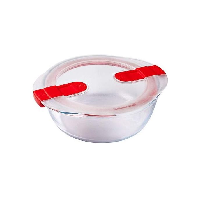 Pyrex 207PH007645 Cook and Heat Contenitore Tondo con Coperchio Vetro Borosilicato 1100 ml 20x18x7 cm colore Trasparente