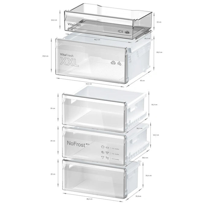 Bosch KGN392LAF Serie 4 Frigorifero Combinato 363 L 203 cm Classe A 29 dB No Frost VitaFresh colore Inox
