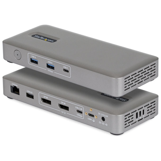 StarTech 208UE-USB4-DOCK Docking Station USB4 Doppio Monitor 4K 144Hz 8K 60Hz USB-C Power Delivery 100W Ethernet 2.5GbE colore Grigio