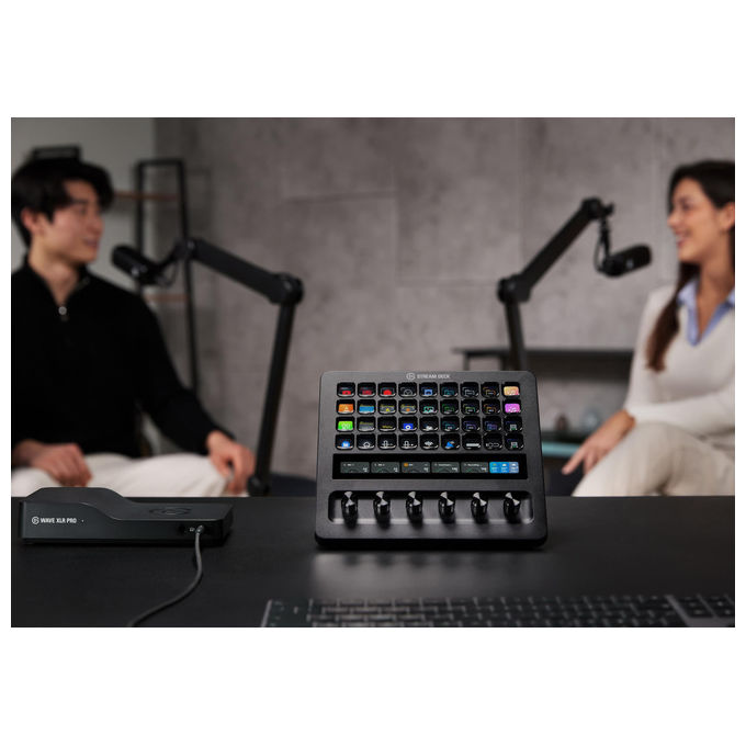Elgato 20GBX9901 Stream Deck + XL Controller per Streaming e Automazione con 36 Tasti LCD Personalizzabili 6 Manopole Rotanti e Touch Bar colore Nero