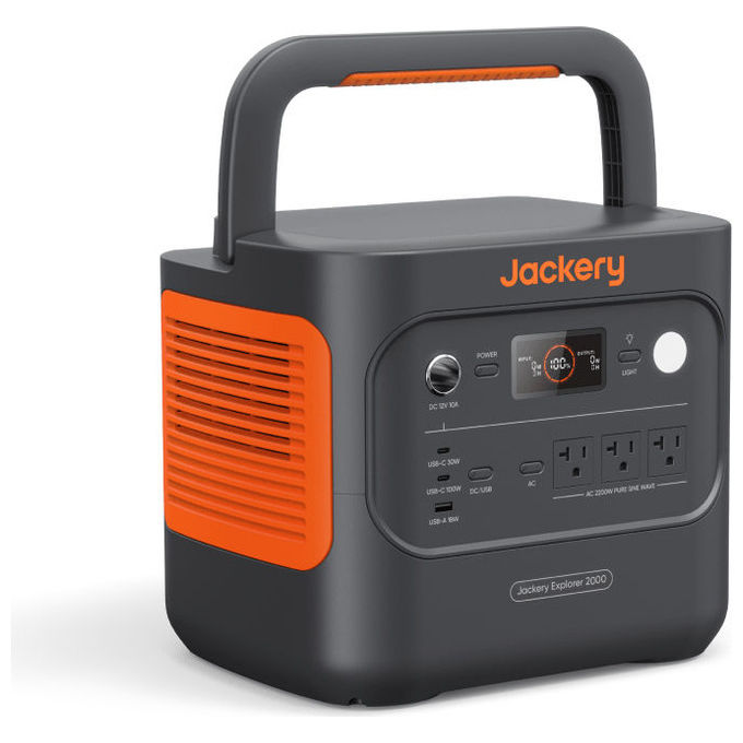 Jackery 21-0001-000267 Explorer 2000 v2 Stazione di Alimentazione Portatile 2042 Wh 2200 W 17,5 Kg colore Nero Arancione