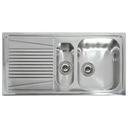Elleci River 475 LIR475SACDX - Lavello da incasso 1,5 vasche + gocciolatoio, Acciaio inox satinato, 100x50 cm, da incasso, Inox satinato