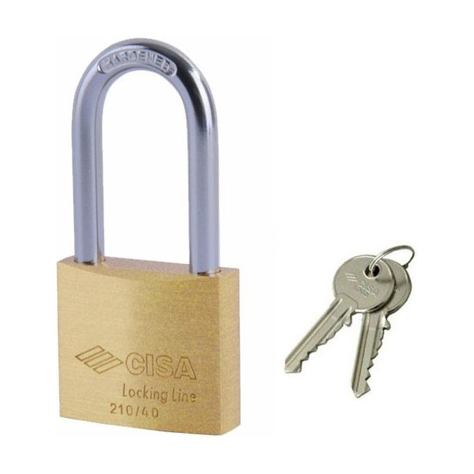 Cisa Ll Lucchetto Ottone Mm 40 Arco Lungo