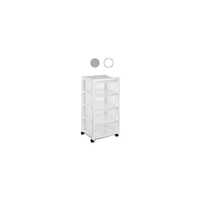 Stefanplast Cassettiera Libera 4 Cassetti Bianco