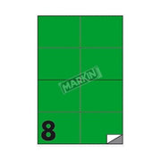 Markin X210C512VE Etichette Adesive Verdi 105x74,25 mm 100 Fogli A4 800 Etichette Carta Opaca 80 g-m² Stampabile Laser Inkjet colore Verde