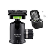 Mantona 21436 Fortress Testa a sfera 40 mm portata 15 Kg 360° panoramica 3 livelle piastra Arca-Swiss inclusa colore Nero