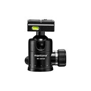 Mantona M1-3612A Mantona Onyx Testa a sfera per treppiedi in alluminio con piastra a sgancio rapido compatibile Arca-Swiss da 50 mm 3 livelle funzione panoramica a 360° colore Nero