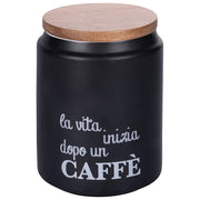 Barattolo caffe' 850 ml in gres coperchio in bamboo, Idee