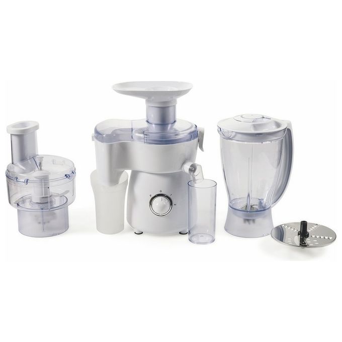 Kooper GL‑2197983 - Robot da cucina multifunzione, capacita' ciotola 1,5 L, potenza 400 W, velocita' 2 + Pulse, accessori inclusi (lama inox, disco affettatrice, grattugia), funzioni tritare-affettare-grattugiare, Bianco