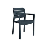 ALLIBERT Poltrona Tisara in resina Colore Grafite design moderno per arredo giardino comoda e resistente agli agenti atmosferici