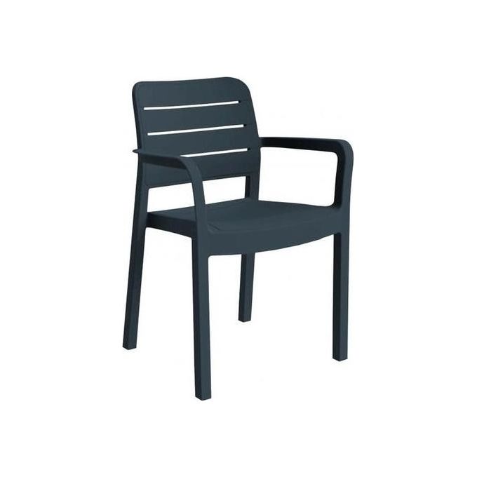 ALLIBERT Poltrona Tisara in resina Colore Grafite design moderno per arredo giardino comoda e resistente agli agenti atmosferici