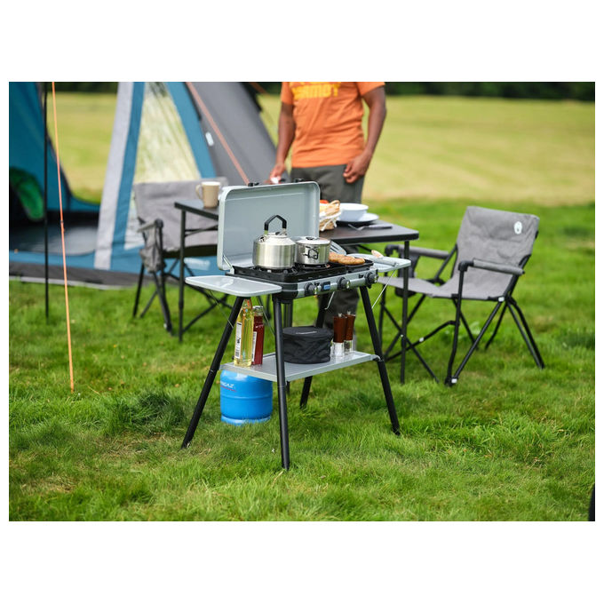 Campingaz 2213312 Stufa a griglia portatile 3 fuochi 2700 W accensione piezoelettrica colore Nero