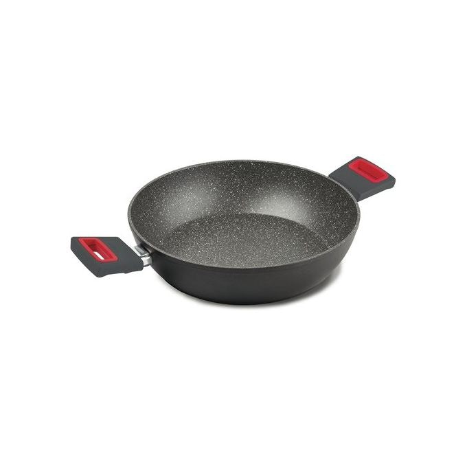 Ghidini CIPRIANO 2257 Tegame Antiaderente per Induzione con 2 Manici colore Grigio e Rosso