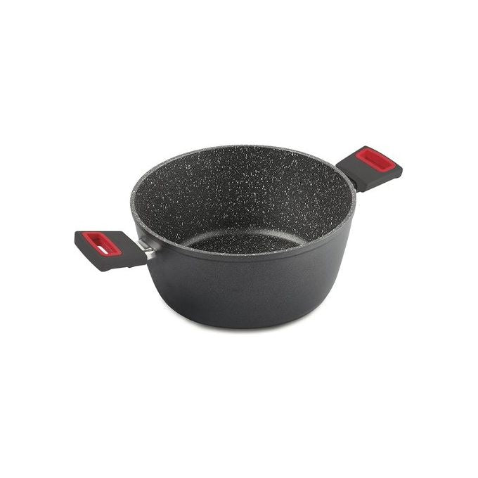 GHIDINI CIPRIANO SRL 22815N060 VIVA' LINE Casseruola con 2 Manici Diametro 28 cm Materiale Metallo Rivestimento Antiaderente colore Grigio e Rosso