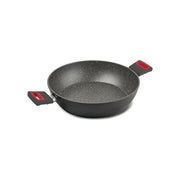 Ghidini Cipriano 22825N060 VIVA' LINE Tegame in Alluminio con Rivestimento Antiaderente Stone Look Adatto a Tutte le Fonti di Calore incluso Induzione Diametro 32 cm 2 Manici colore Grigio e Rosso