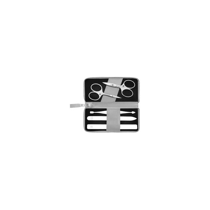 Zwilling 97003-005 Set per la cura delle unghie 5 pezzi in acciaio inossidabile con astuccio vegano in pelle di mela colore Grigio