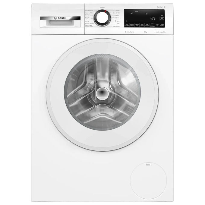 Ragionato per 1m 39sBosch WGG244Z6IT Serie 6 - Lavatrice a carica frontale da libera installazione 9 kg, 1400 rpm, Classe A, Iron Assist, ActiveWater Plus, SpeedPerfect, (84,5x59,8x58,8 cm), Bianco