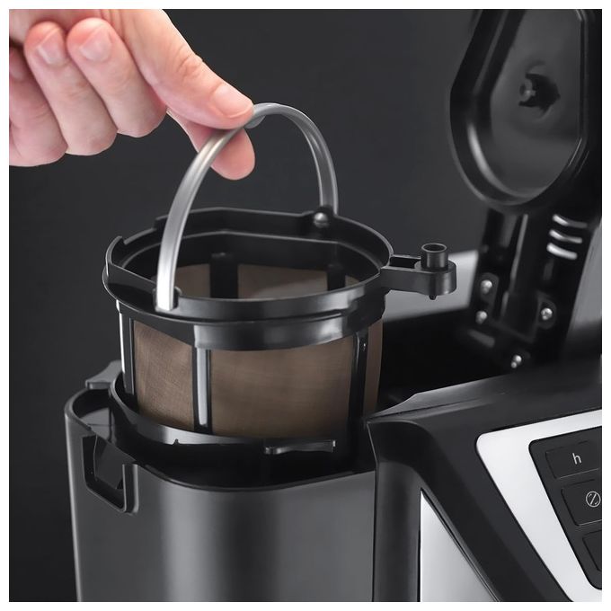 Russell Hobbs 22000-56 Victory Macchina da Caffe' a Filtro con Macinacaffe' 1,5 L 1025 W 12 tazze Programmabile colore Nero
