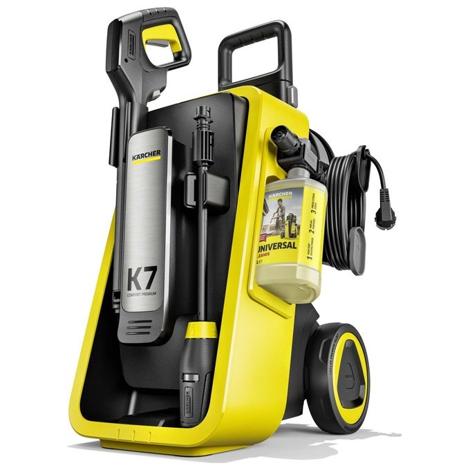 Kärcher K 7 Comfort Premium Idropulitrice 3000 W 180 bar con Serbatoio Detergente e Avvolgitubo Integrato colore Giallo