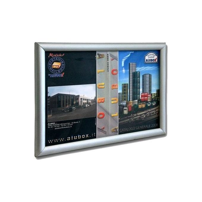 Alubox 67271 Simplex Bacheca Porta Avvisi in Alluminio Apertura a Scatto Formato A3 colore Argento
