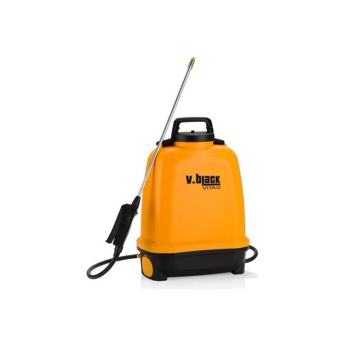 ORIGINALE VOLPI V-BLACK VITA 12 Pompa Irroratrice Elettrica a Batteria Serbatoio 12 Litri Batteria 14 4 V 2 Ah Pressione Regolabile fino a 5 Bar Ugello in Ottone Regolabile Spallacci Imbottiti colore Nero