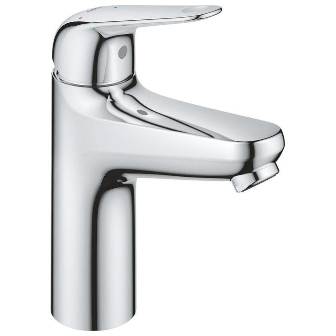 Grohe Swift miscelatore monocomando per lavabo, taglia M, cromo, scarico Push-Open, cartuccia ceramica 28 mm, avvio a freddo