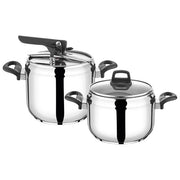Borella 24370 Vanessa Bis Set 2 Pentole a Pressione Acciaio Inox 5 L e 7 L Induzione colore Acciaio