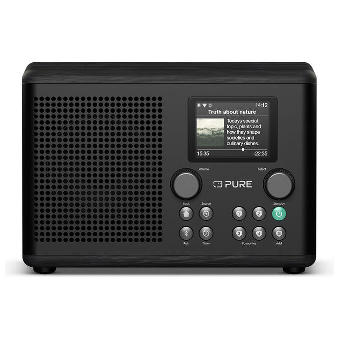 Pure CLASSIC H4i Radio Internet Digitale DAB+ FM 10W Bluetooth 5.3 Display TFT 2.4'' Sveglia colore Nero