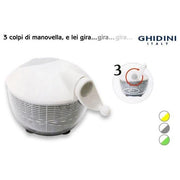 Ghidini 2550B Vortice Centrifuga per Insalata Manuale 26 cm Cestello Removibile Lavastoviglie colore Assortiti