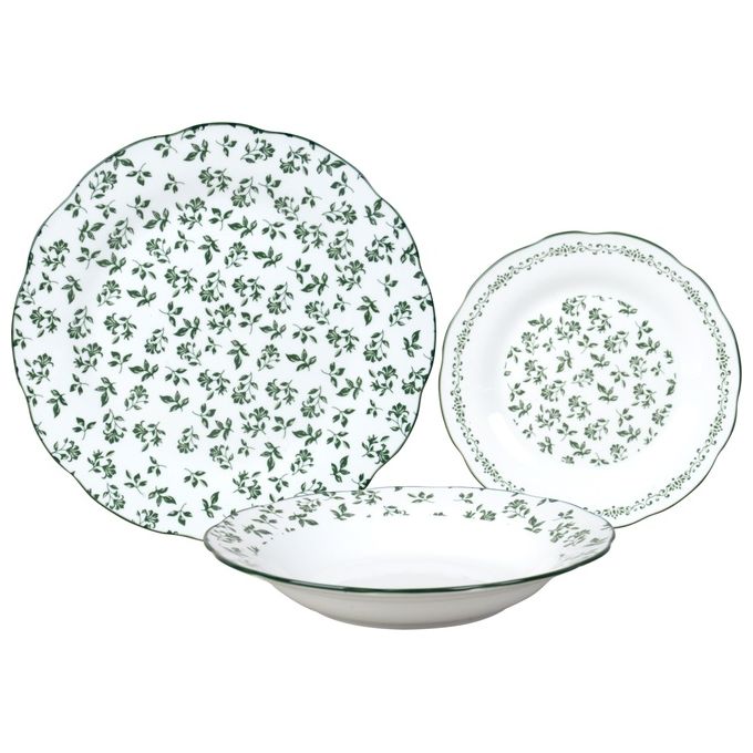 Borella 25668 Rapallo Servizio Piatti 18 Pezzi Porcellana colore Verde